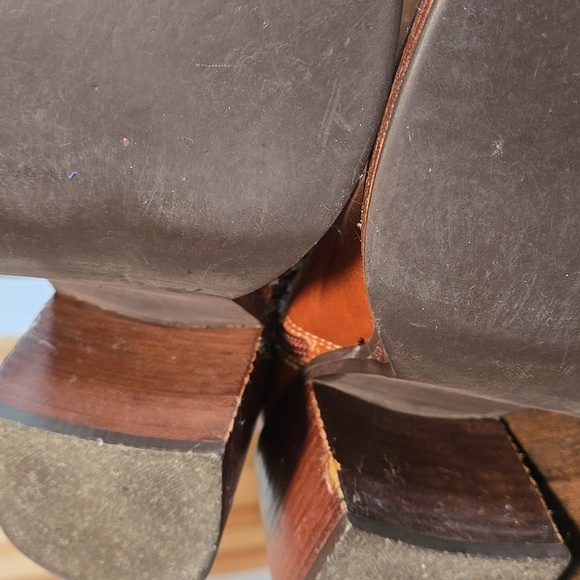 Y2K Frye Villager Lace Ups Size 7  Zip Closure Platform Perfection 3 Inch Heel - Picture 9 of 11